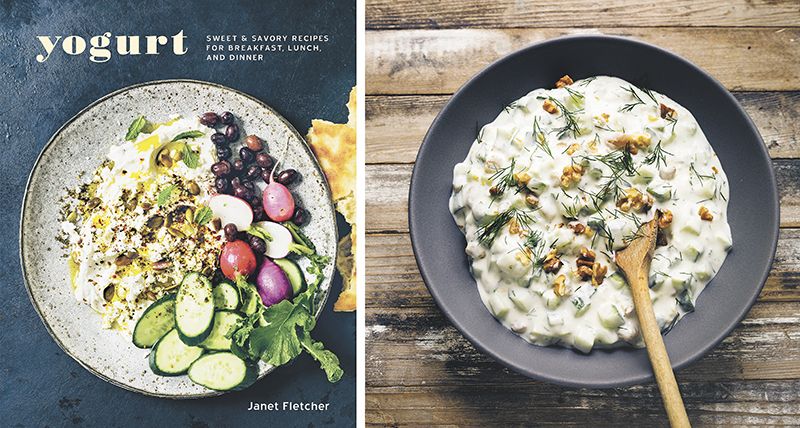 “Yogurt: Sweet and Savory Recipes for Breakfast, Lunch and Dinner” is published by Ten Speed Press. Release date: April 14, 2015. Price: $19.99 (hardcover). At right, Persian Cucumber Salad
with Yogurt, Golden Raisins,
Walnuts and Mint. See the recipe lower on this page.