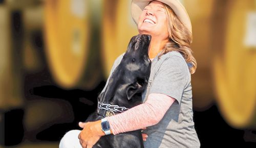 Linda Donovan and her pup, Shamrock.##Photo BY David Gibb Photography