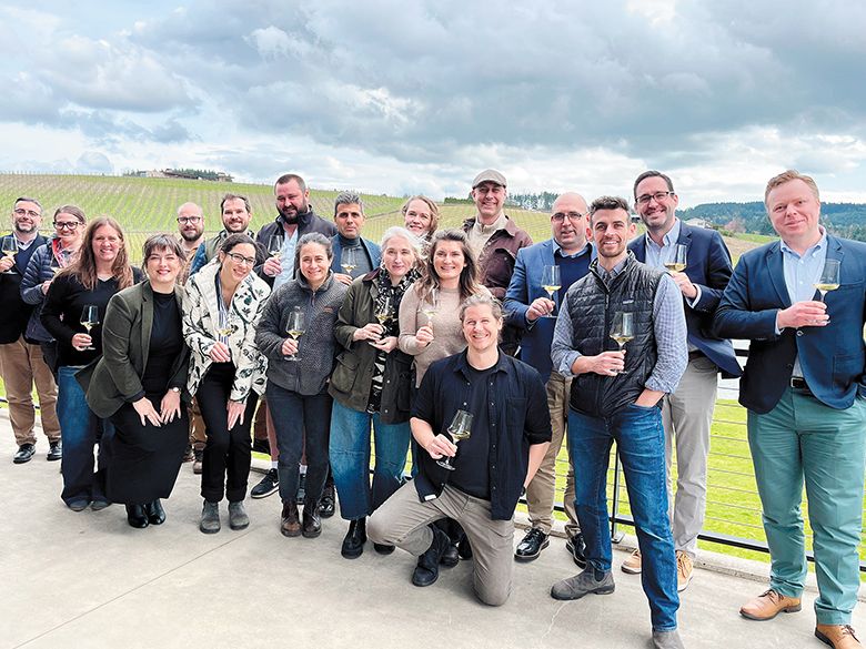Attendees of this spring’s tirage liège seminar, hosted by Amorim Cork at Ponzi Vineyards. ## Photo by Gail Oberst Attendees of this spring’s tirage liège seminar, hosted by Amorim Cork at Ponzi Vineyards. ## Photo by Gail Oberst