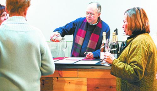 Scott Wright pours for guests at Scott Paul PDX. Scott Wright pours for guests at Scott Paul PDX.