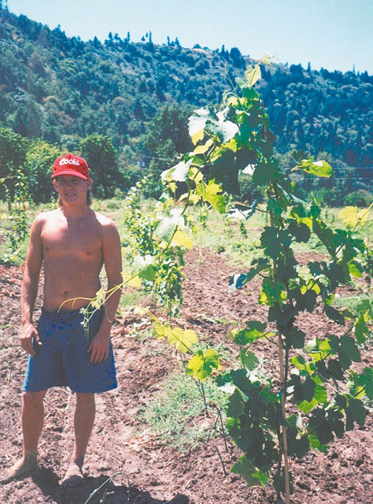 Taken in 2002 when Bryan Freed of Freed Estate Vineyards  was 22 years old. ##Photo courtesy of Freed Estate Vineyards