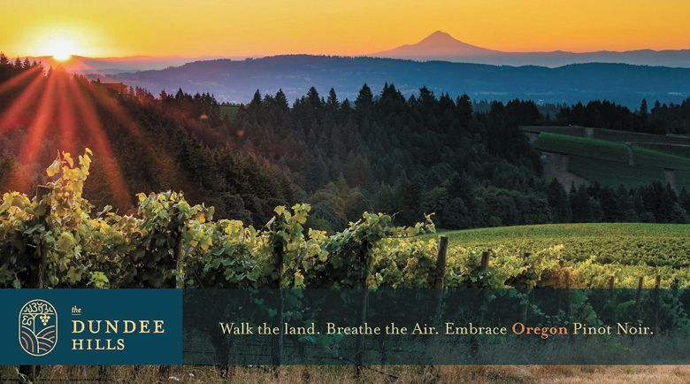 Postcard sent to Houston and Chicago as part of a print and digital marketing campaign to promote the Dundee Hills AVA with a matching grant for $20,000  from the Oregon Wine Country license plate program.##Courtesy of The Dundee Hills Winegrowers Association