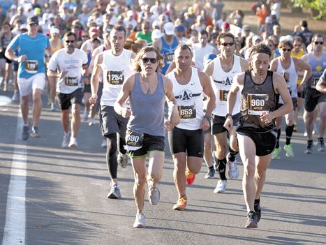 Runners pace themselves at the 2011 Fueled by Fine Wine Half-Marathon in the Dundee Hills. Photo by Frank Miller.