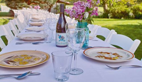 The table is set for the Farm to Fork dinner series set to commence June 5 at Salant Family Ranch in Jacksonville.  Photo by Shane Daugherty of Natural Origins LLC.