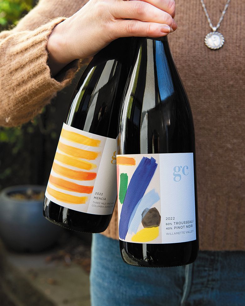 Bottles of GC Wines’ Mencía and Trousseau/Pinot blend. ## Photo by Devin White Bottles of GC Wines’ Mencía and Trousseau/Pinot blend. ## Photo by Devin White