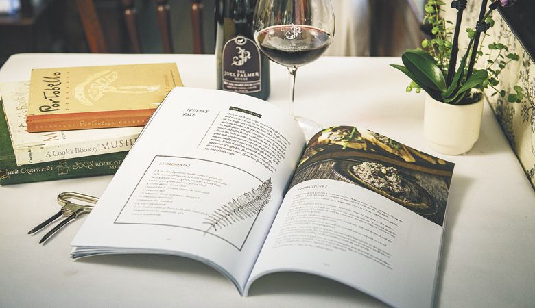 Jack Czarnecki has published a variety of cookbooks, starting with “Joe’s Book of Mushroom Cookery” (1986), and most recently, “Truffle in the Kitchen” (2020). The Joel Palmer House Pinot Noir is a collaboration with Stag Hollow Wines located in Yamhill.
##Photo by Kathryn Elsesser