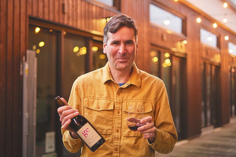John Grochau, owner and winemaker at GC Wines, offering a taste of his Gamay Noir. ## Photo by Foundry 503 John Grochau, owner and winemaker at GC Wines, offering a taste of his Gamay Noir. ## Photo by Foundry 503