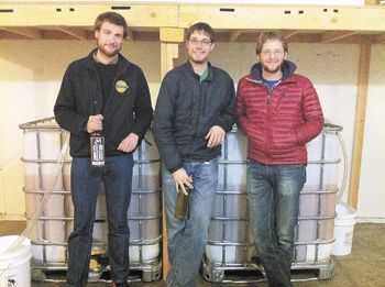 From left: Chase Drum, Simon Blatz and Simon Spencer at the Blue Dog Mead production facility now located in Eugene.