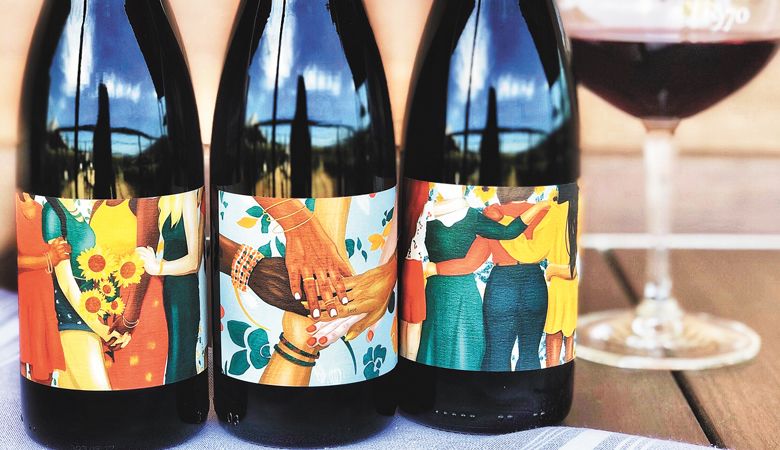 Artist Sheree Brand’s paintings adorn Ponzi Vineyards’ new “Together” series of wine labels. ##Photo courtesy of Ponzi Vineyards