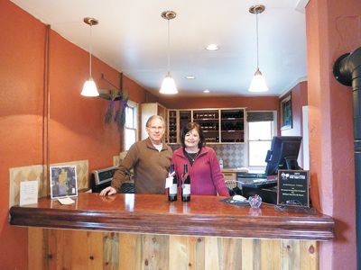 The Ellises offer a variety of wines at the tasting room in Medford.
