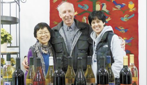 Grizzly Peak owners Al and Virginia Silbowitz with their daughter, Naomi Fuerte, at the winery in Ashland.