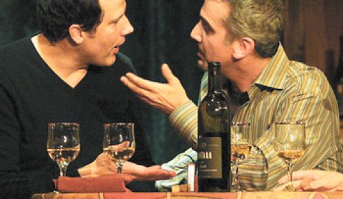 From left, John Colella and Jonathan Bray in “Sideways: The Play” at the Ruskin Group Theatre in Los Angeles.