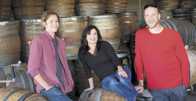 Pascal Brooks, Janie Brooks Heuck and winemaker Chris Williams. ##Photo by Andrea Johnson