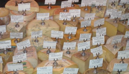 An example of the variety of cheeses available at Cheese Bar.