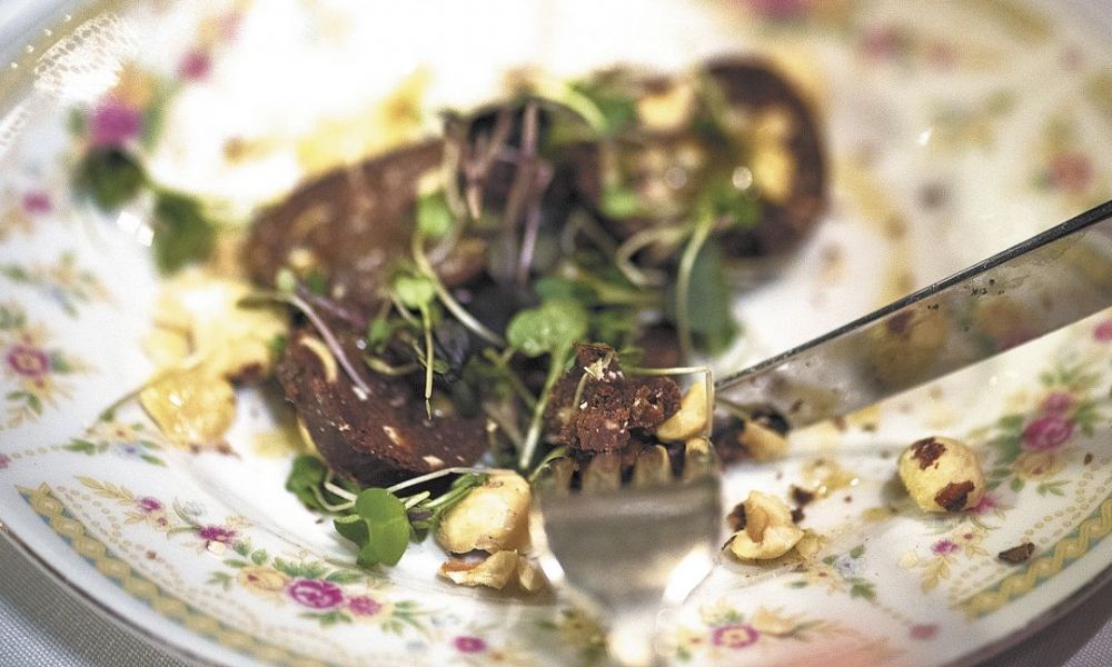 Chocolate, chestnut and hazelnut gnocchi with browned butter sauce was elegantly paired with Archery Summit 2012 Premier Cuvée Pinot Noir.##Photo by Andrea Johnson