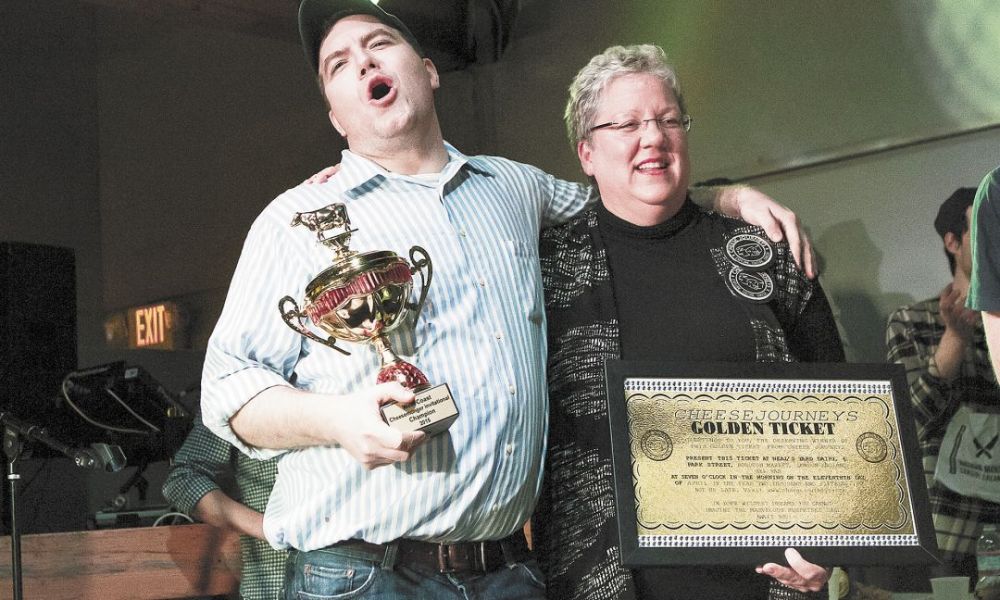 Champion cheesemonger Matt Reilly from Eatly Chicago receives a Golden Ticket to England for a cheese adventure and education.##Photo by Christine Hyatt.