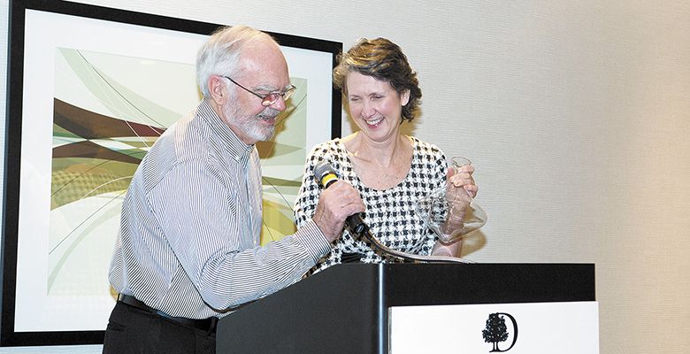 Earl and Hilda Jones accept the Lifetime Achievement Award at the awards dinner hosted at the Double Tree in Portland. ##Photo by Carolyn Wells Kramer