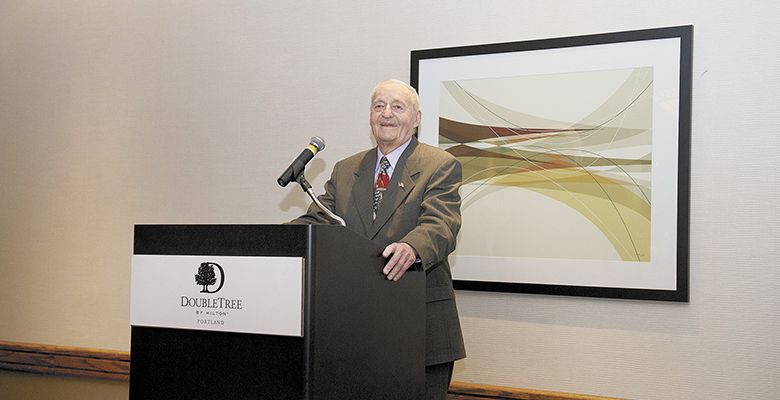Jim Maresh of Maresh Red Hills Vineyard in the Dundee Hills, along with his wife, Loie, receives the Founders Award.##Photo by Carolyn Wells Kramer