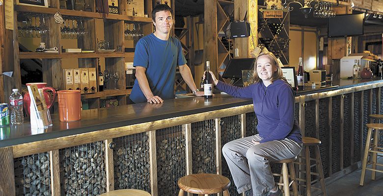 Jennifer English Wallenberg and her husband, Fredrik Wallenberg, help run the winery and tasting room with Jennifer’s brother, Carl English, and tasting room manager Andee Mowrey.##Photo by Del Munroe