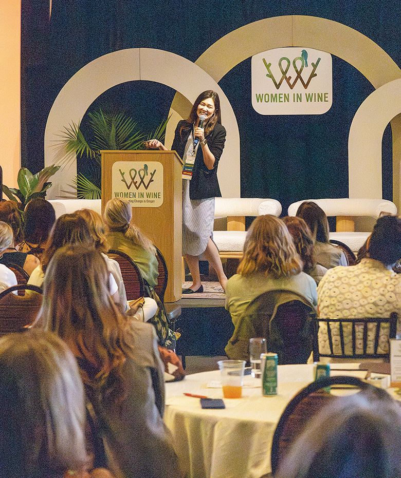 CHO Wines’ Lois Cho sharing tips for using social media to increase sales and tasting room traffic. ## Photo credit: Fahrner Creative CHO Wines’ Lois Cho sharing tips for using social media to increase sales and tasting room traffic. ## Photo credit: Fahrner Creative