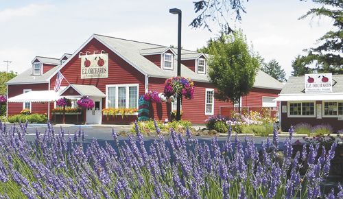 E.Z. Orchard is located northeast of Salem.