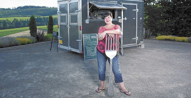 Nicci Stokes travels to Bella Vida in the Dundee Hills to share her Wild Vines menu with tasting room customers.##Photo by Del Munroe