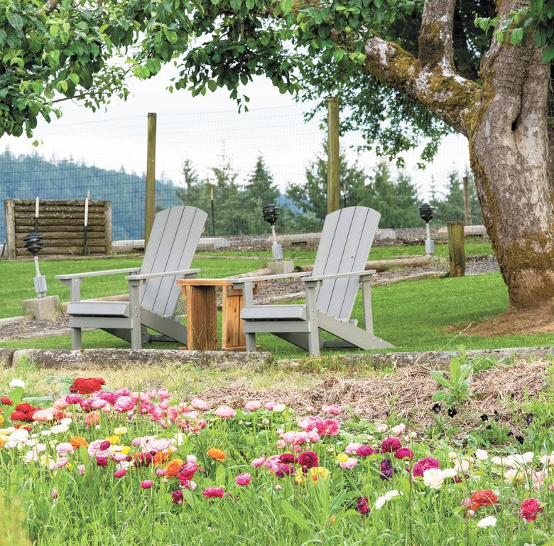 Winery guests will find places around the farm to relax and unwind.##Photo by Andrea Johnson