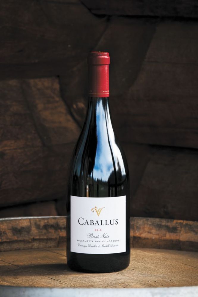 A bottle of Caballus Cellars Pinot Noir. ##Photo by Kathryn Elsesser