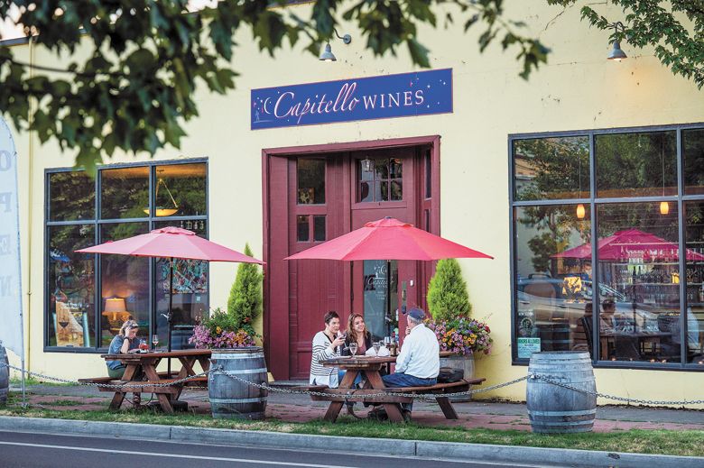 When weather allows, taste outdoors at Capitello Wines.