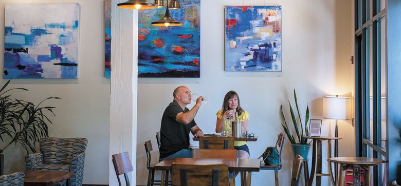 J. Scott Cellars offers an art-filled space in which to sample their wines.