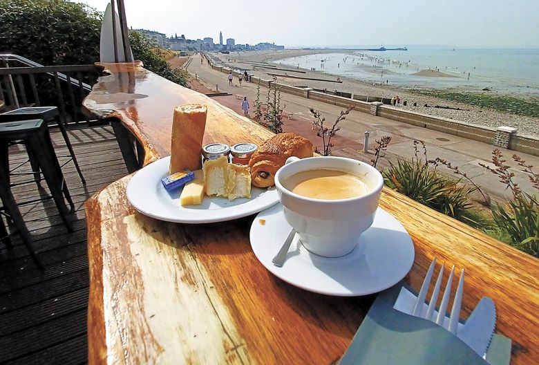 Breakfast at La Petite Rade hôtel on the beach of Le Havre, Picard’s hometown. ##Photo by  Mélodie Picard