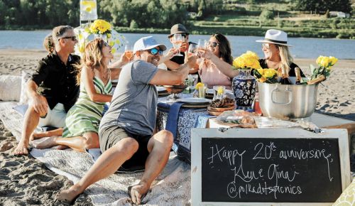 Enjoy an elegant affair overlooking a vineyard with Rogue Picnics. ##Photo by Eleanor Tietsort