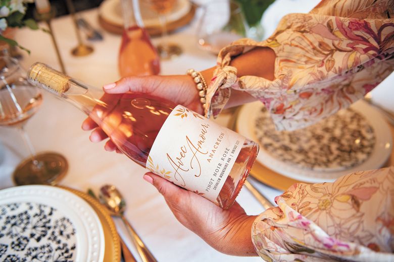 Dining with Anacréon wines is at the center of the winery tasting experiences, offered twice daily at 11:00 a.m. and 2:00 p.m. ##Photo BY CAROLYN WELLS KRAMER Dining with Anacréon wines is at the center of the winery tasting experiences, offered twice daily at 11:00 a.m. and 2:00 p.m. ##Photo BY CAROLYN WELLS KRAMER