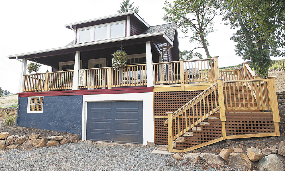 The tasting room is a converted 1935 bungalow fronting Latchkey Vineyard on Red Hills Road.##Photo by Marcus Larson