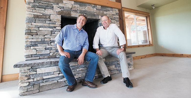 Winemaker Bruno Corneaux (left) partners with longtime Burgundian friend André
Weil to establish Domaine Divio.##Photo by Marcus Larson