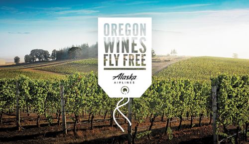 An example of the digital graphics found in the Oregon Wine Board’s Wine Flies Free toolkit, available to participating wineries. ABOVE: A traveler checking a case of Oregon wine before her flight.##Image coutesty of The Oregon Wine Board
