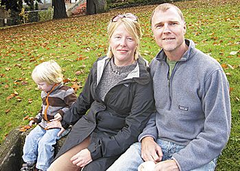 Owners Scott Elder and Stephanie Lamonica take time out from the vineyard with their son, Samuel.