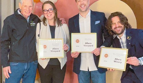Staff from Alloro Vineyard celebrating their awards. ## Photo provided by Cellar Stars Awards
