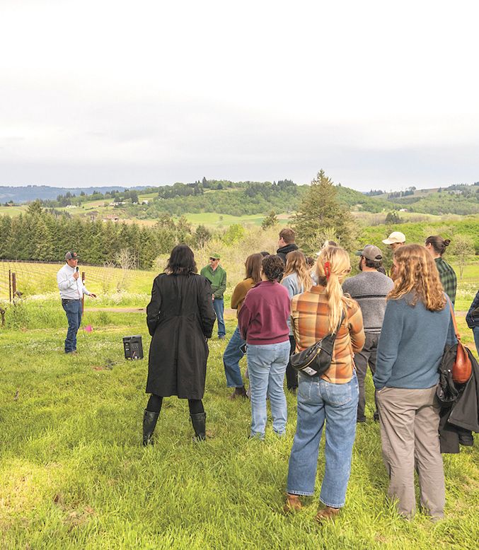Lane Marsh, ag-services technology lead for Pratum Co-op, educating Organically Grown Wine Conference participants. ## Photo by Shawn Linehan
