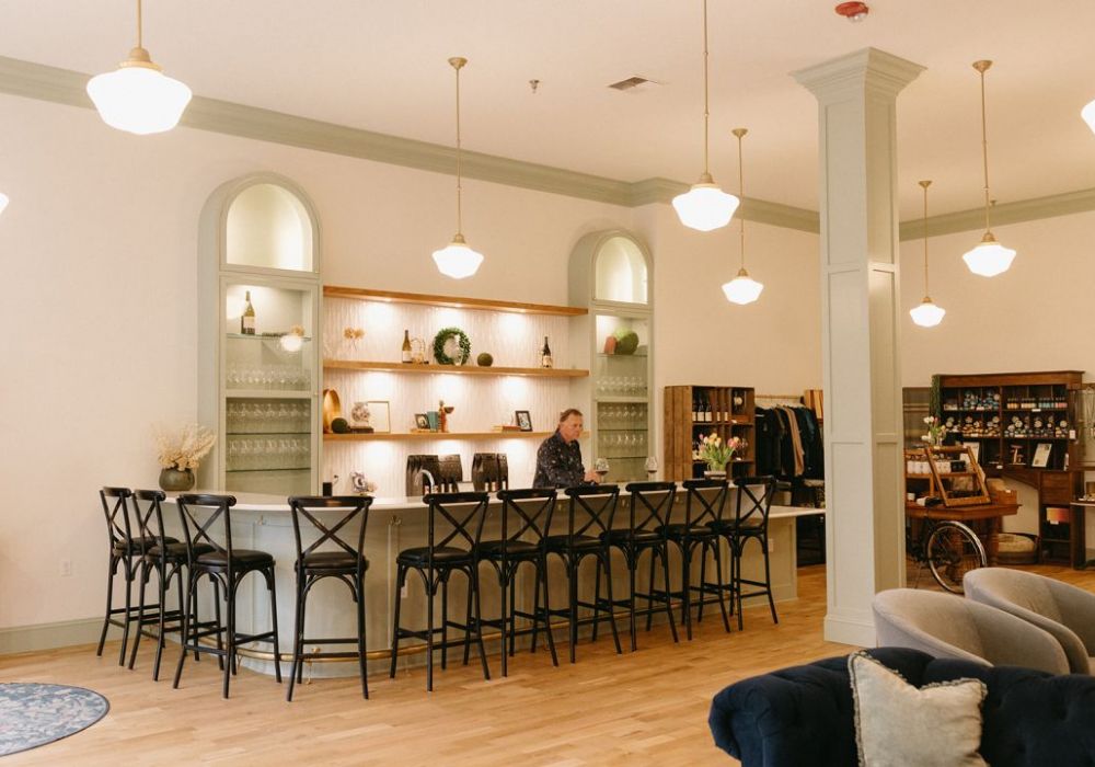 Celestial Hills Tasting Room bar seating