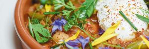 Colorful herbs and flowers, fresh from the restaurant’s garden, add beauty and flavor to Humble Spirit’s dishes. ## Photo provided by The Ground