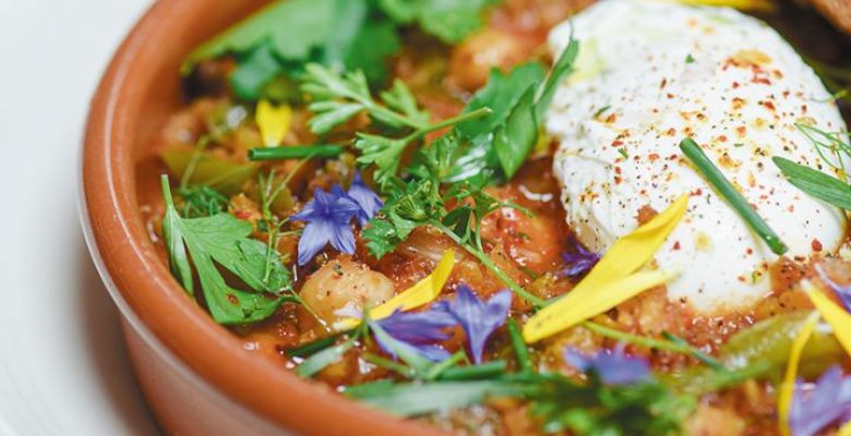 Colorful herbs and flowers, fresh from the restaurant’s garden, add beauty and flavor to Humble Spirit’s dishes. ## Photo provided by The Ground