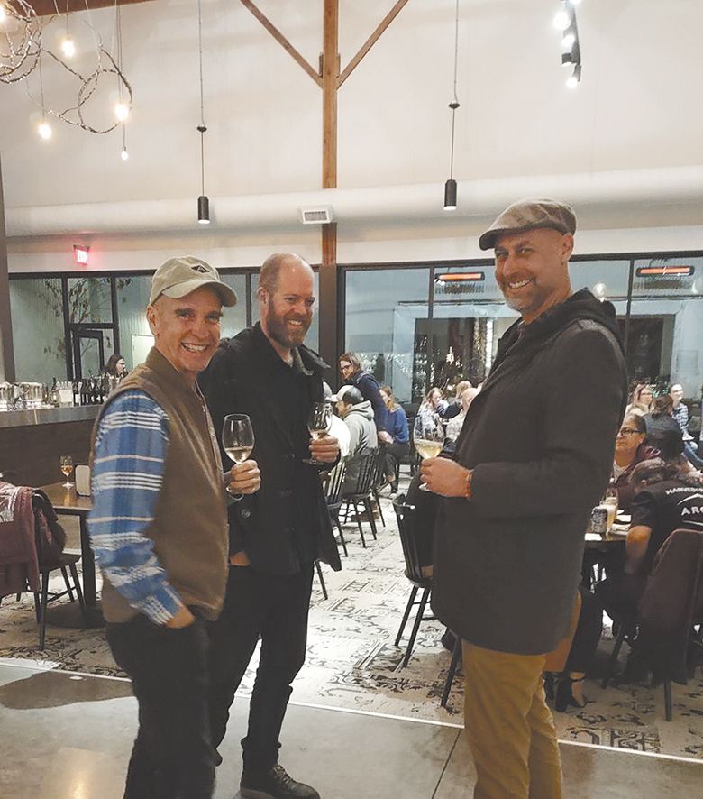 Three Argyle winemakers: Rollin Soles (left), Nate Klosterman (center) and Andrew Davis (right), taken in 2025. ## Photo by Cathy Martin