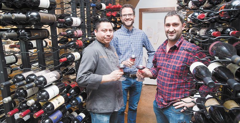 Babica Hen in Dundee is led by (from left) Chef Hector Mendoza, Owner Joe Buck and General Manager Scott Minge. ##Photo by Marcus Larson.