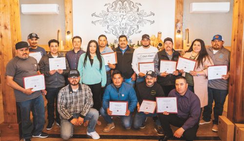 The  fourth cohort of Asociación Hispana de la Industria del Vino en Oregon y Comunidad / Hispanic Association of the Wine Industry in Oregon and the Community, or AHIVOY graduates.##Photo by Sean Carr Photography