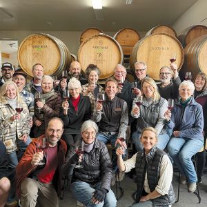 Participants celebrating during their final Winegrowers Series session. ## Photo provided by Analemma Wines