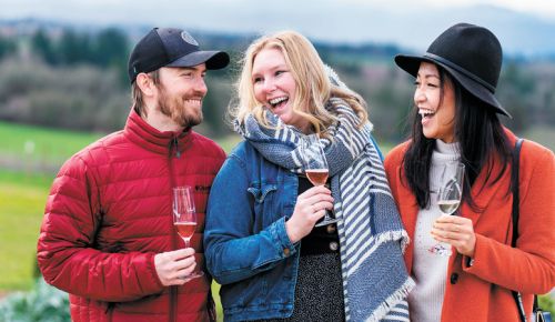 Guests soak up the sunny weather at Anne Amie during the 2022 Bubbles Fest. ##Photo provided