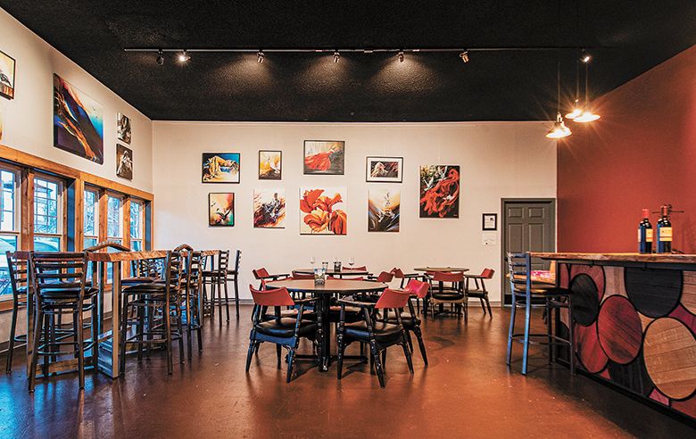 Taste wine while surrounded by art at AWEN Winecraft. ##Photo provided