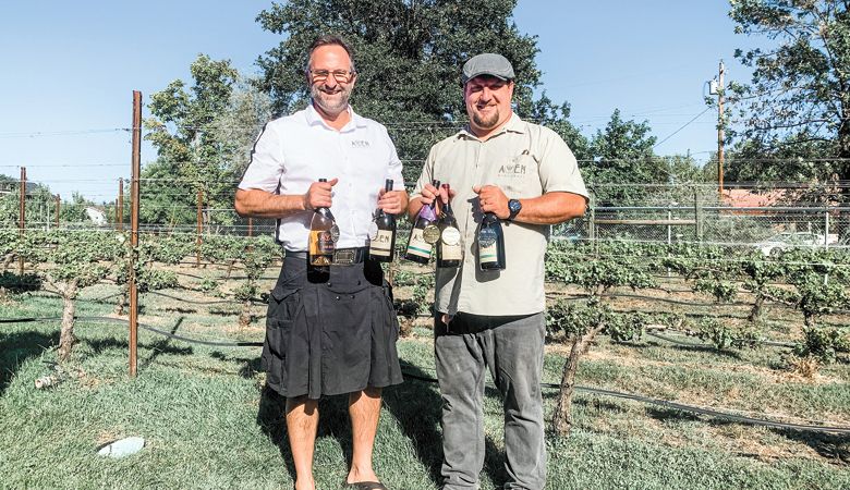 Awen Winecraft owners Sean Hopkins (left) and Tom Homewood at home in the Rogue Valley. ##Photo provided