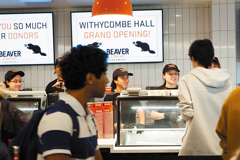 Students gathering at Withycombe Hall to sample ice cream made by their peers. ## Photo provided by OSU College of Agricultural Sciences